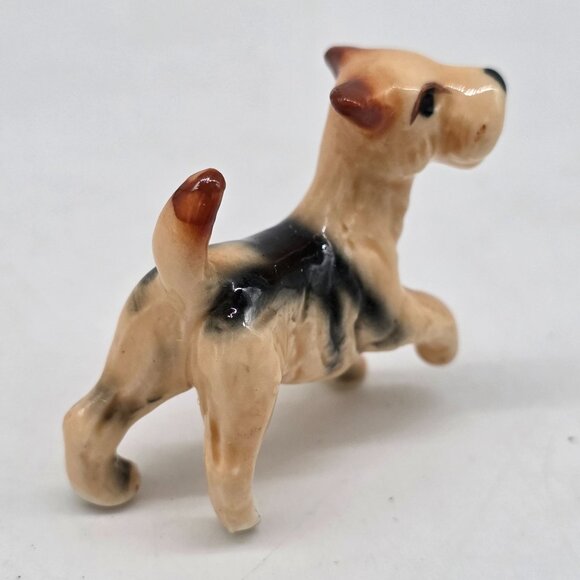Vintage Ceramic Fox Terrier Dog Figurine Miniature Collectible Porcelain Statue - Picture 2 of 7